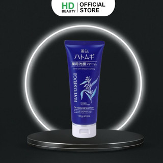 Sữa rửa mặt ngừa mụn, sáng da reihaku hatomugi acne care & facial washing foam 130g - tuýp xanh