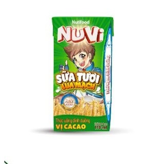 Lốc 4 hộp 110ml Sữa tươi lúa mạch Nuvi vị cacao