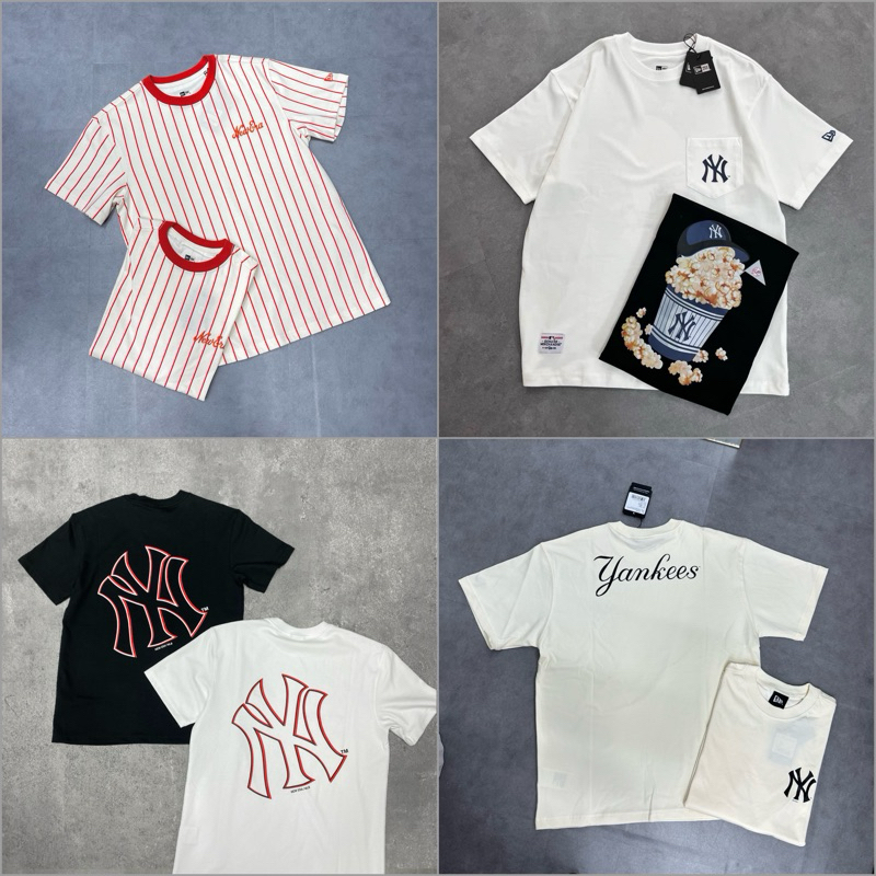 Áo Thun NEW ERA Logo Thêu Họa Tiết Sọc 12845009 - Áo thun New Era Chính Hãng Full Tem tag