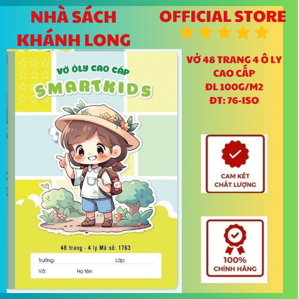 Vở Ô LY (Giấy Chống Lóa) SMART KIDS (6 sao) 48 trang 4ly