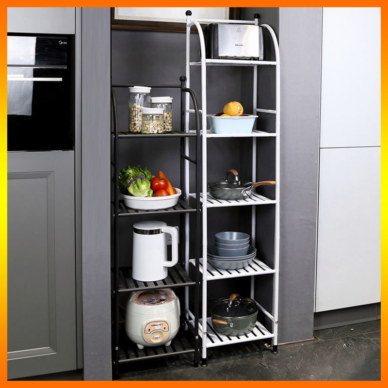 【Local seller】4/5tầng Giá đỡ tủ lạnh Kitchen Gap Giá đỡ nồi chảo Giá đỡ Giá đỡ nhiều lớp bếp nhỏ Kệ 