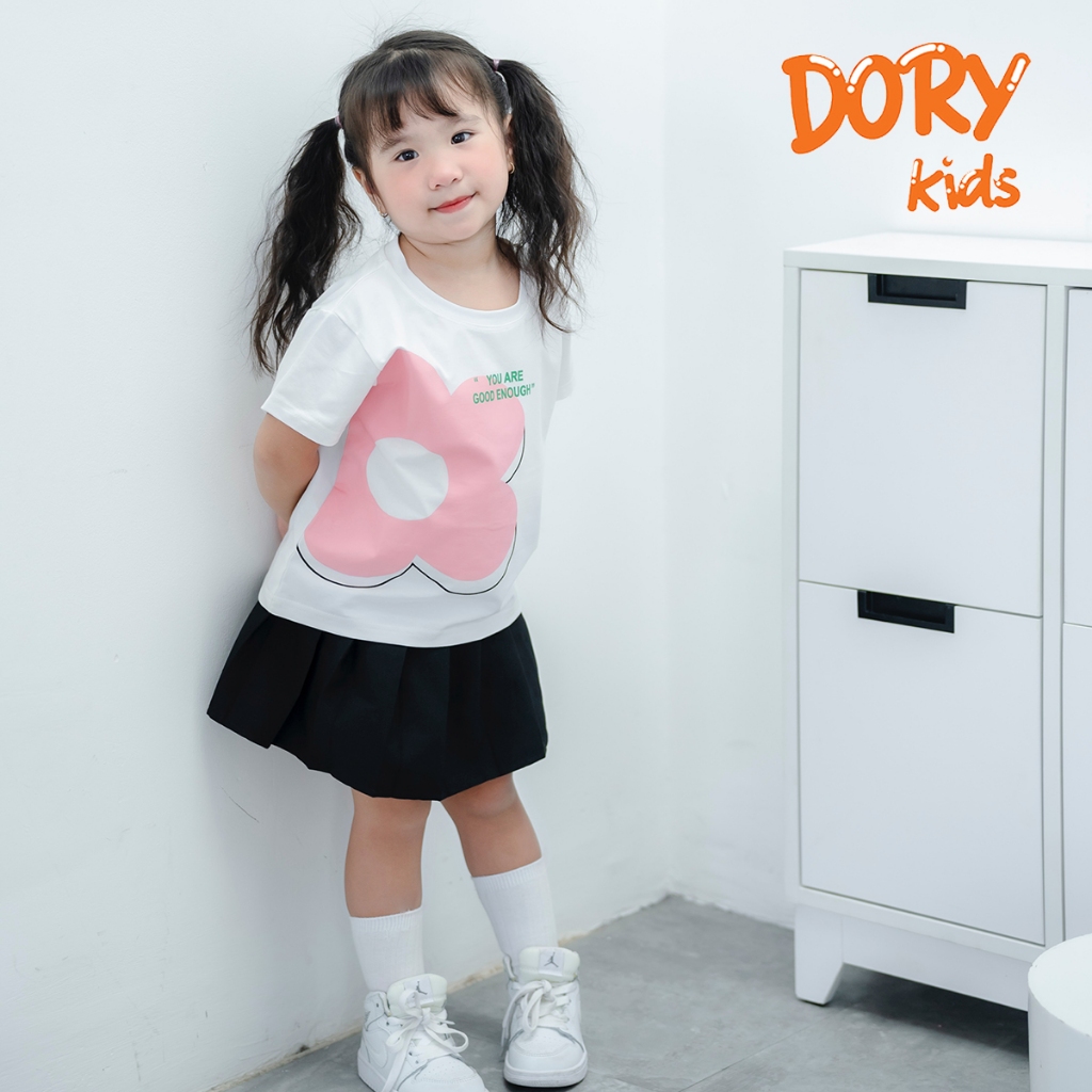 Áo thun DORYKIDS cho bé gái, bé gái 7kg đến 30kg họa tiết hoạt hình in hoa xinh xắn vải thun 100% Premium cotton