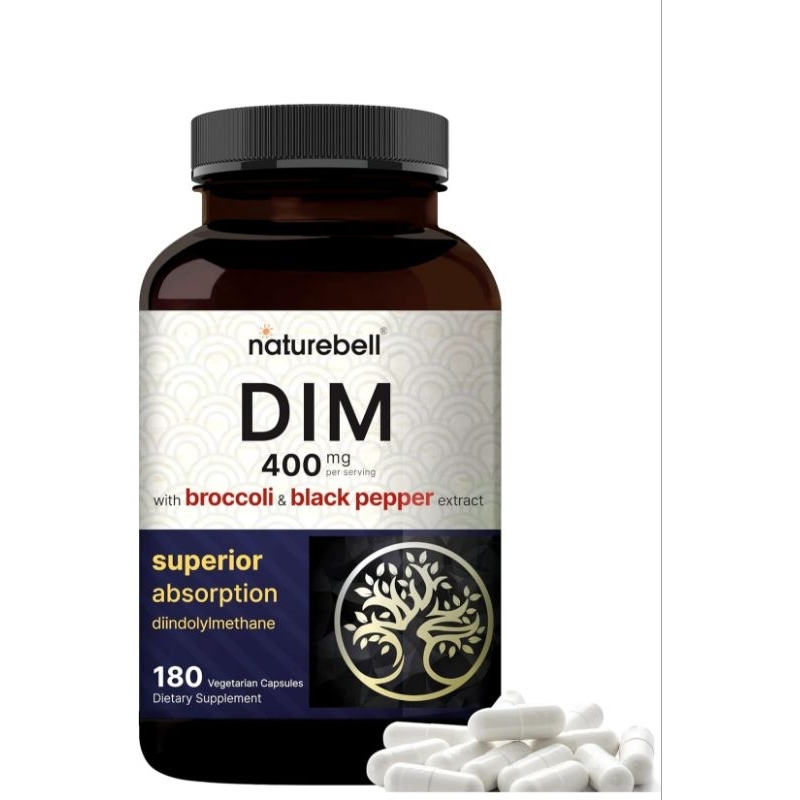 Viên Dim 400mg Liều Cao Bông Cải Xanh, Black Pepper, Sinh Lý, Giảm Mụn, Giảm Cân Nam Nữ Naturebell