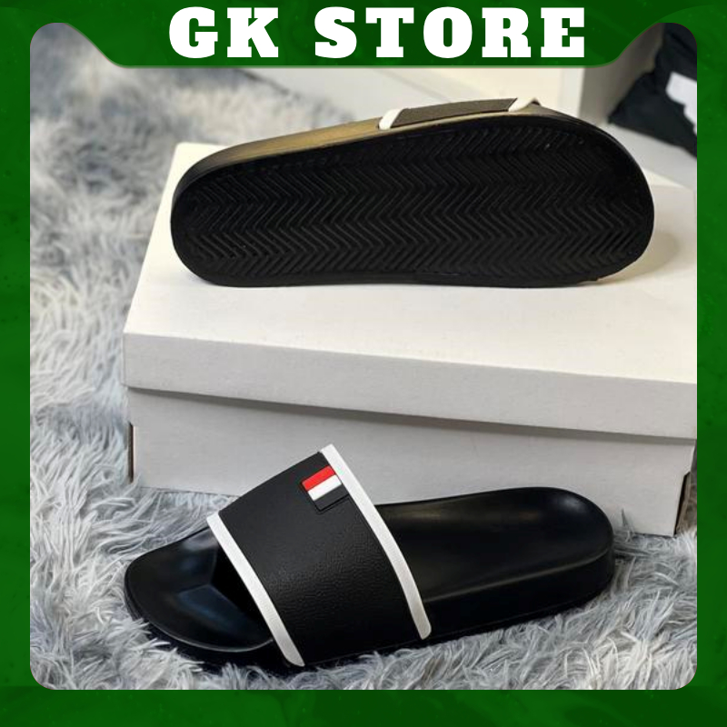 Dép lê thời trang quai ngang nam THOM đen. Hàng sẵn kho từ 38-43  - GK STORE