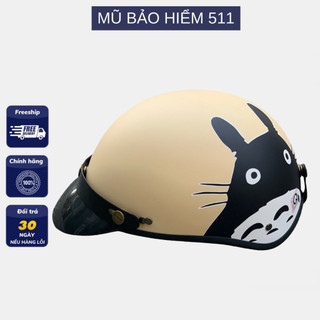 Mũ bảo hiểm nửa đầu - Totoro mèo béo đen - mũ lồng ép cao cấp