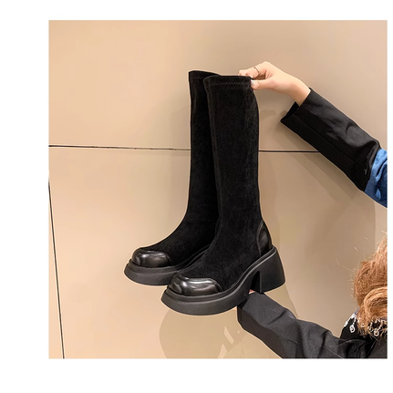 GIÀY BỐT ĐÙI DA LỘN ĐẾ CAO PHONG CÁCH