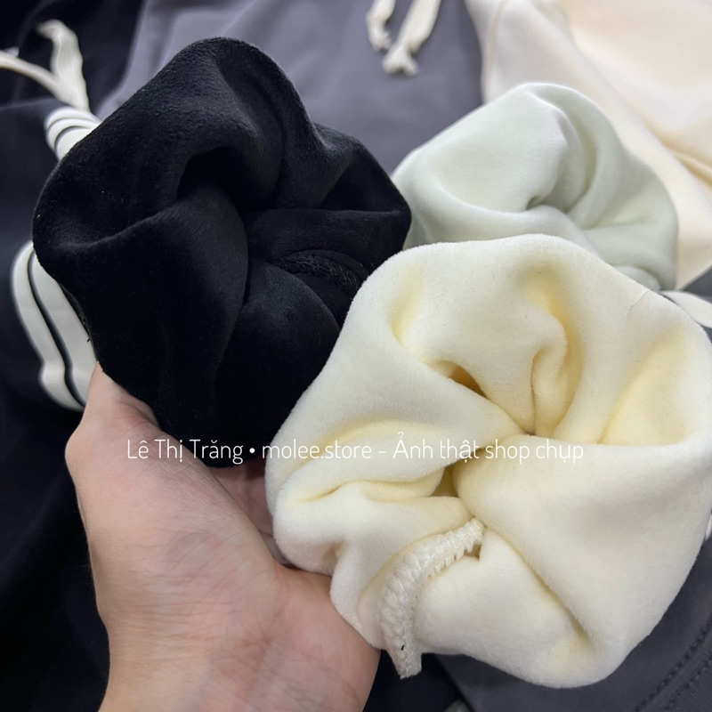 Áo hoodie thom sọc tay lót lông - ảnh thật molee.store