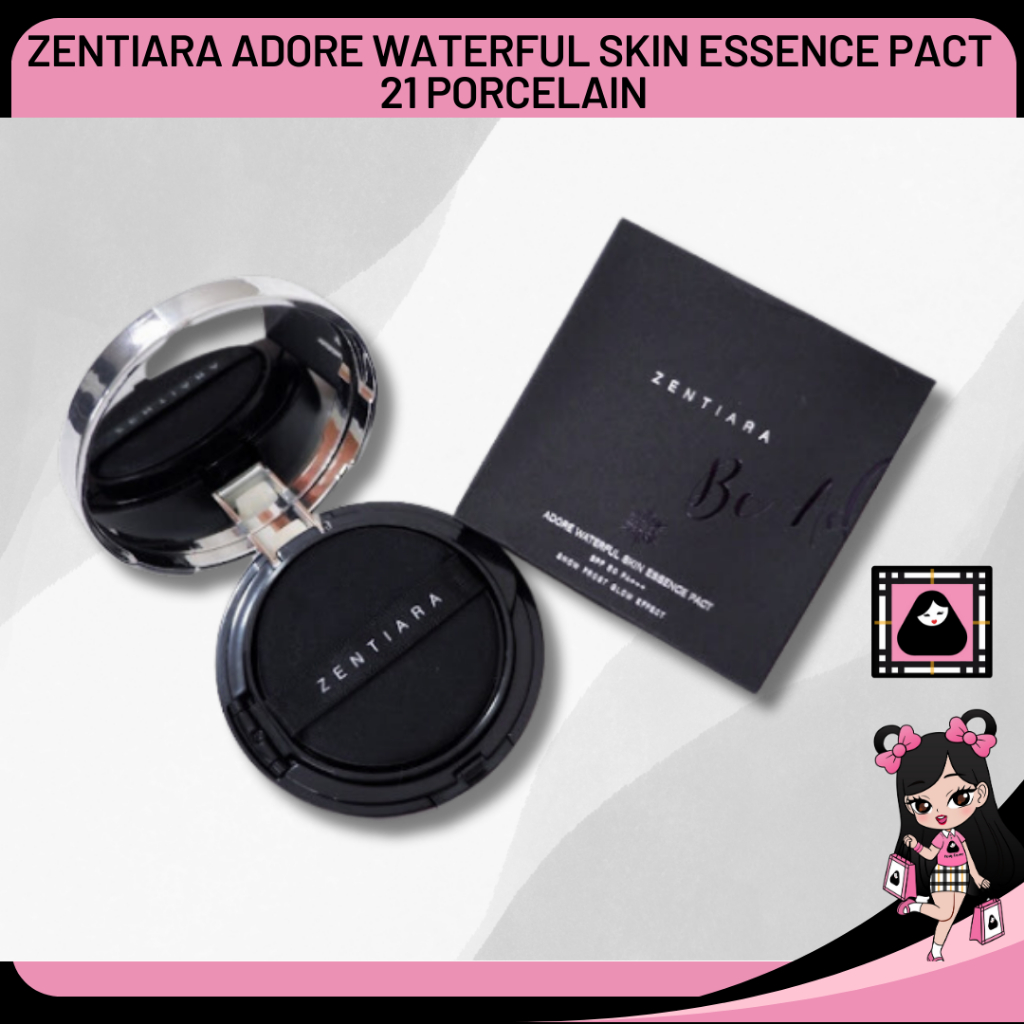 ZENTIARA ADORE WATERFUL SKIN ESSENCE PACT 21 PORCELAIN Phấn nền với kết cấu Balm mịn màng, hộp đựng sang trọng