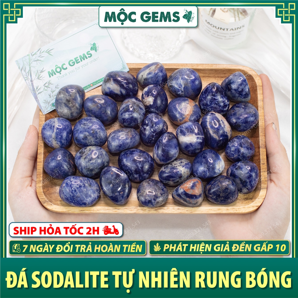 Đá Thanh Tẩy Sodalite Rung Bóng (Tumbled Sodalite) Dùng Trang Trí Nhà Cửa, Làm Đồ Decor, Thanh Tẩy Năng Lượng