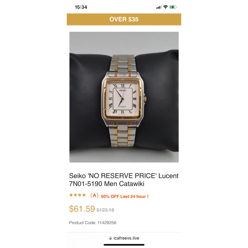Đồng hồ NAM SEIKO LUCENT TANK NHẬT HÀNG 2hand