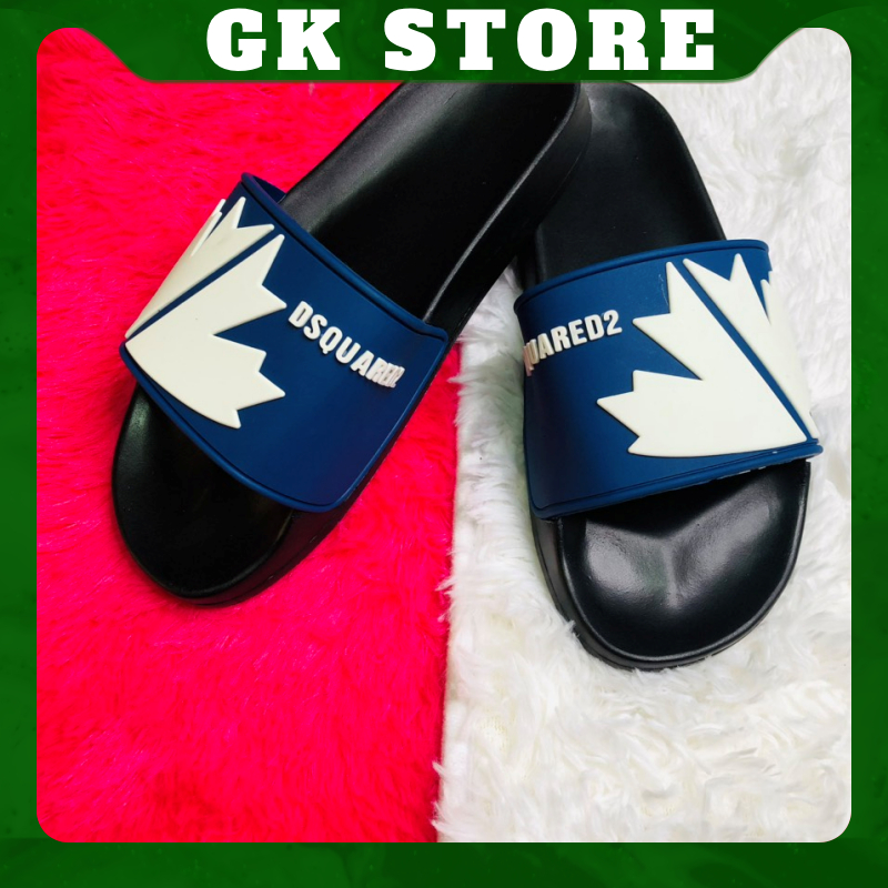 Dép lê thời trang quai ngang nam đẹp lá đen. Hàng full size từ 37-43  - GK STORE