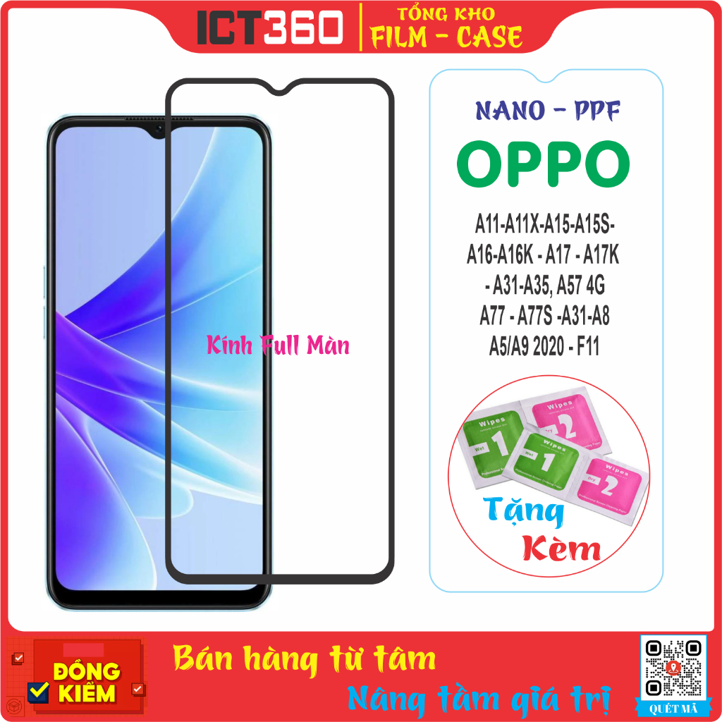 Kính Cường Lực Full , PPF 4 lớp , Cường Lực Chống Nhìn Trộm OPPO A11 , A35 , A57,  A77 , A77S , A31 