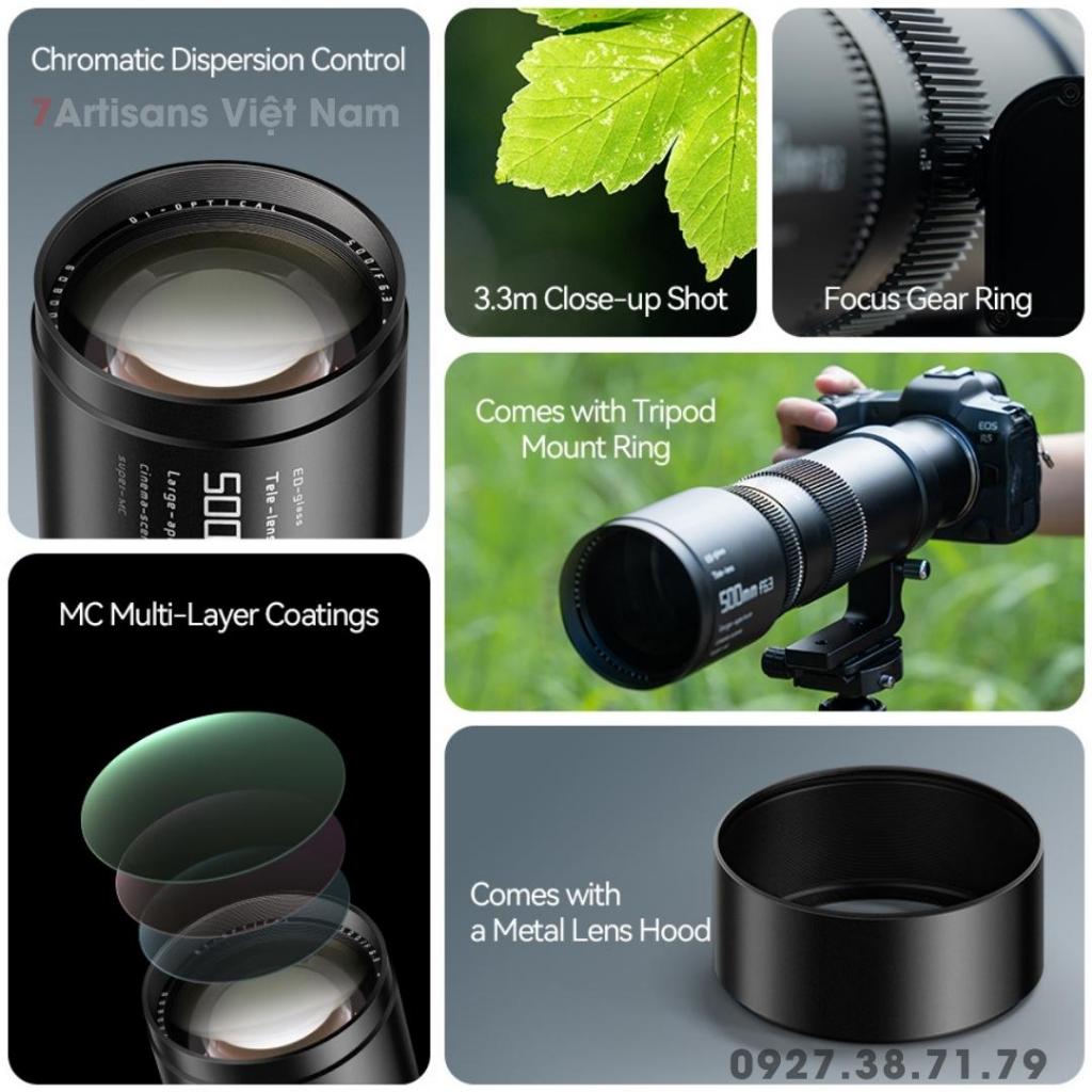 Ống kính siêu Tele TTArtisan 500mm F6.3 Full-Frame cho Sony E/FE, Nikon Z, Canon RF và Leica L