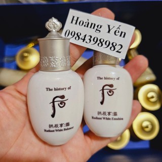 Cặp nước hoa hồng và sữa dưỡng trắng da mờ nám Whoo trắng 20ml + 20ml