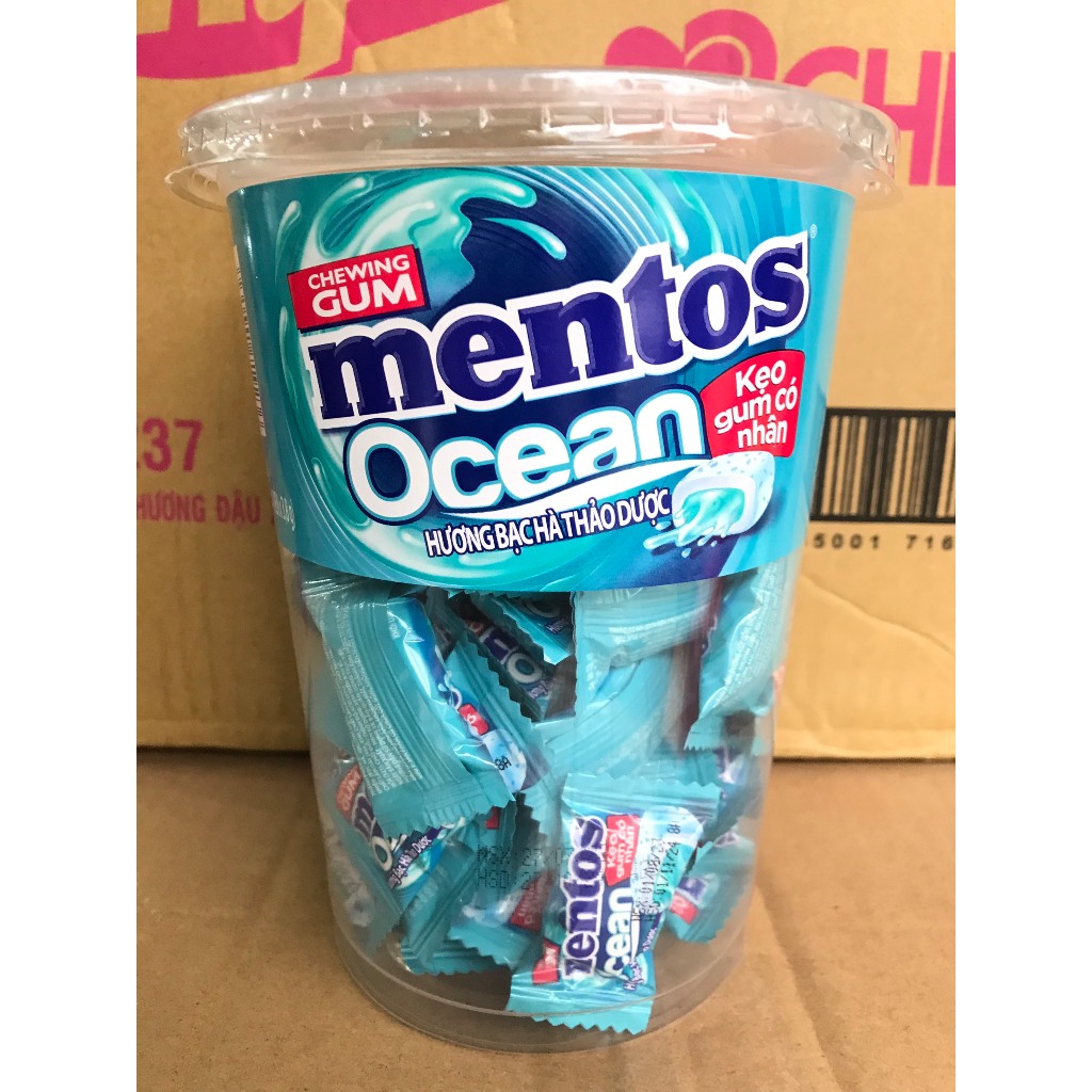 Kẹo Gum Mentos Ocean Có Nhân Hương Bạc Hà Thảo Dược (hủ 281,2g)