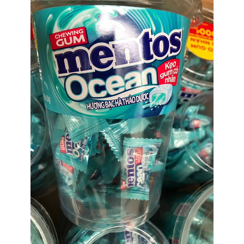 Kẹo Gum Mentos Ocean Có Nhân Hương Bạc Hà Thảo Dược (hủ 281,2g)