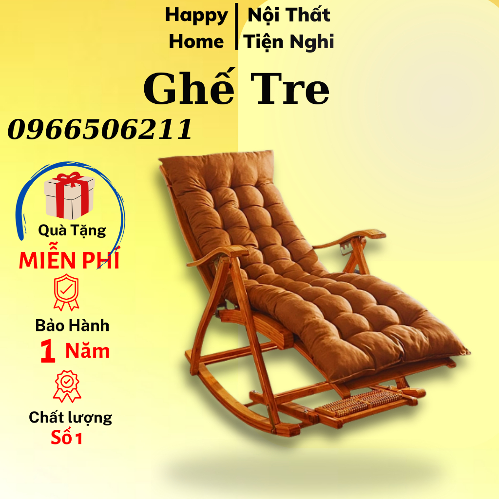 (FREESHIP) Ghế Tre Bập Bênh Thư Giãn Đọc Sách Tiện Lợi Gấp Gọn
