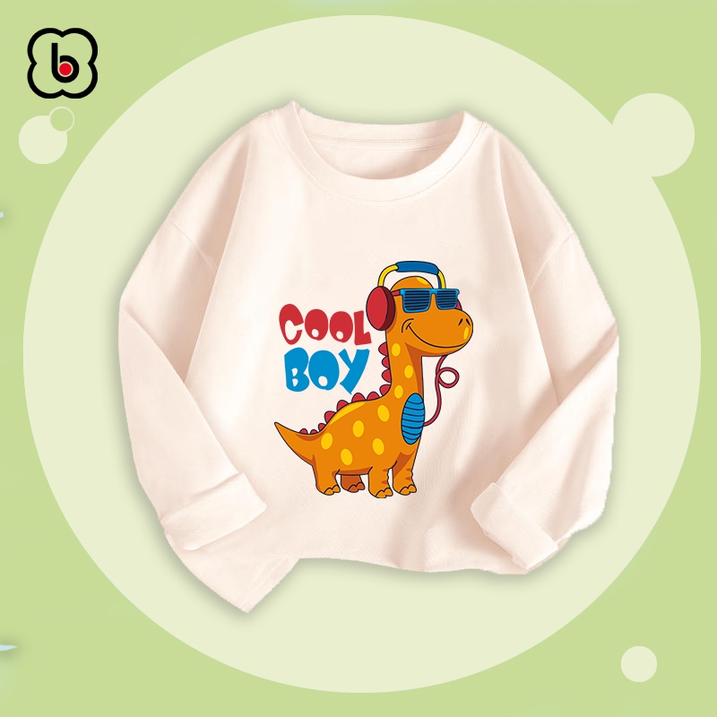 Áo dài tay bé trai BabyloveGO mẫu mới 2024 áo thu đông cổ tròn chất thun cotton mềm mịn