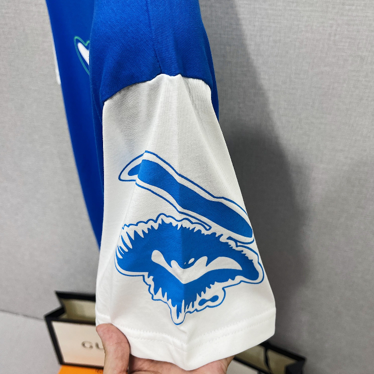 Áo phông LV Xanh An Thuyên cotton mượt dày xịn hình in sắc nét form rộng unisex cực cháy phố