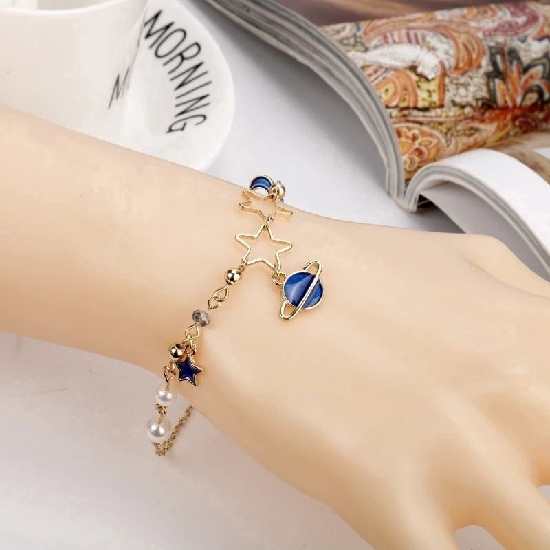 Charm kim loại tráng men, mặt dây chuyền hình mặt trăng, hành tinh, ngôi sao