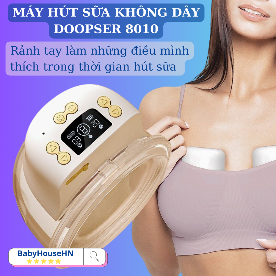 Máy Hút Sữa Không Dây Rảnh Tay Doopser 8010 Cao Cấp Giúp Mẹ Vừa Vắt Sữa Cho Bé Vừa Làm Được Các Công Việc Yêu Thích