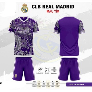 Bộ Đồ Đá Banh CLB Real Madrid Màu Tím