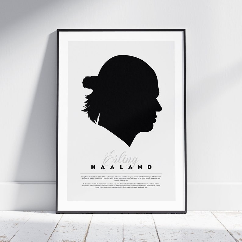 Haaland Football Player Print Silhouette Portrait