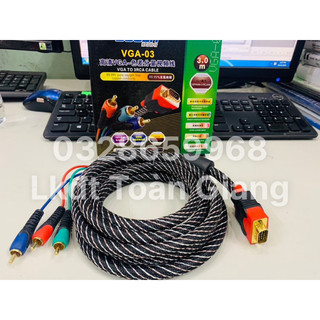 Cáp chuyển đổi VGA ra 3 đầu AV dài 3m Suder hàng tốt có chống nhiễu