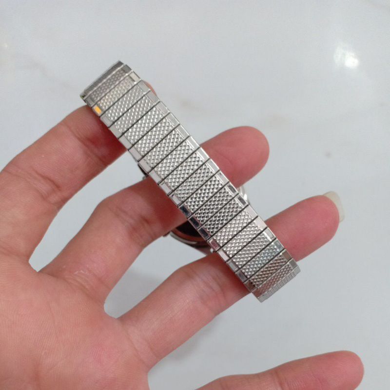 Đồng hồ si nam nữ dây chun hiệu ALFADINO mặt da quang độ mới 90% phù hợp nam tay nhỏ với nữ tay to