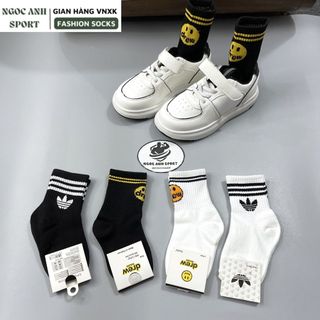 Tất vớ cao cổ Drew mặt cười cho bé, tất cổ cao Nike, Das, MLB trẻ em chất liệu cotton thoáng khí