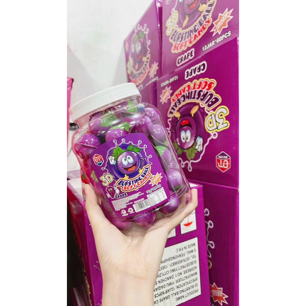 Kẹo dẻo có nhân hình con mắt/ dưa hấu/ dâu tâu/ con vịt/ đào/ Gấu trúc/ kẹo dẻo Halloween loại to 11grg