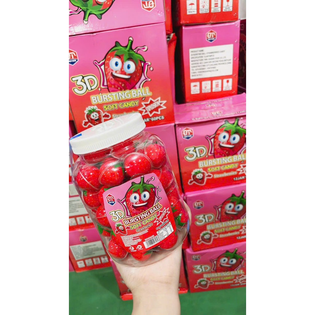 Kẹo dẻo có nhân hình con mắt/ dưa hấu/ dâu tâu/ con vịt/ đào/ Gấu trúc/ kẹo dẻo Halloween loại to 11grg