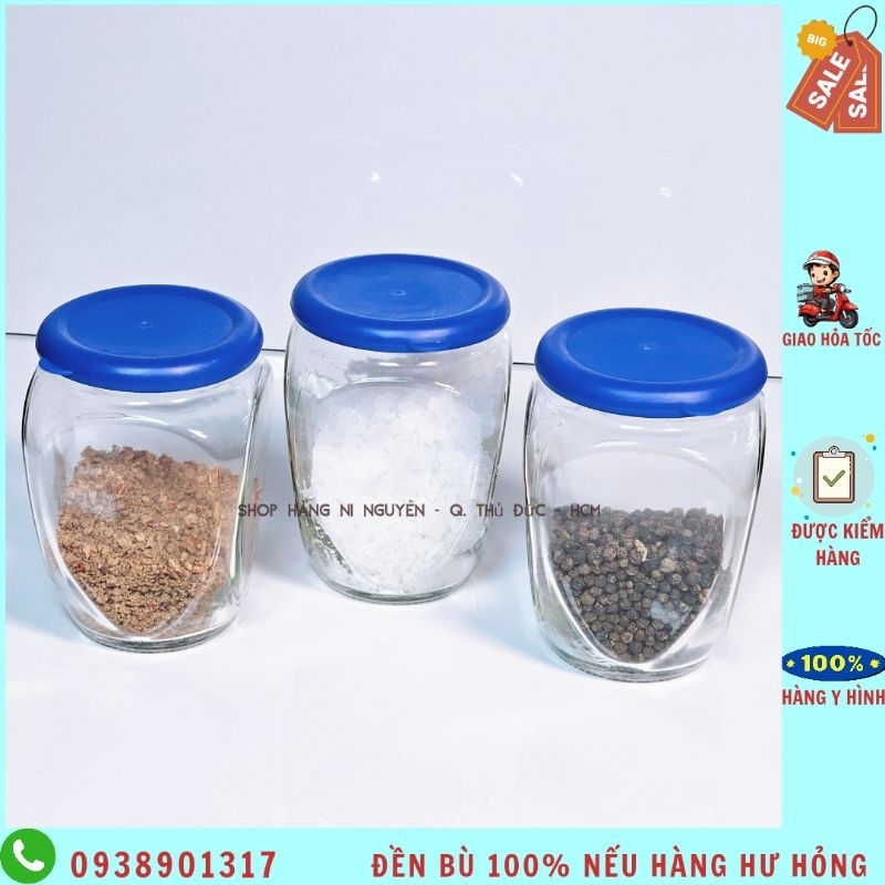 Set 3 hủ thủy tinh đựng gia vị Tona Glass 500ml