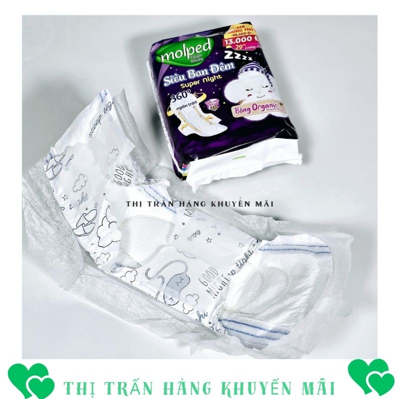 Combo 8 gói băng vệ sinh Molped Bông Organic ngày và đêm