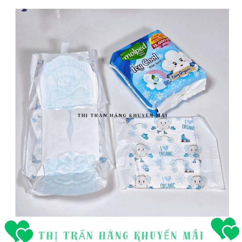 Combo 8 gói băng vệ sinh Molped Bông Organic ngày và đêm