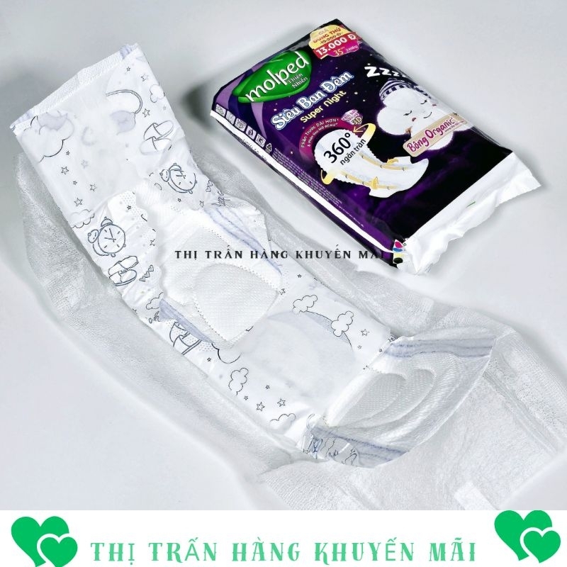 Combo 8 gói băng vệ sinh Molped Bông Organic ngày và đêm