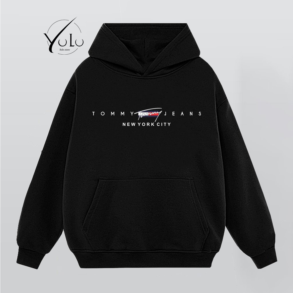 Áo Hoodie nỉ bông HD Tom.my Hilfiger form rộng Unisex dày dặn, ấm áp trendy 2023