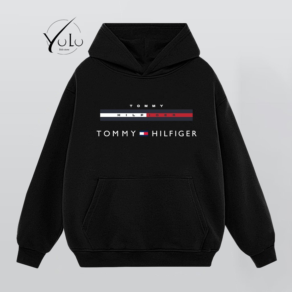 Áo Hoodie nỉ bông HD Tom.my Hilfiger form rộng Unisex dày dặn, ấm áp trendy 2023