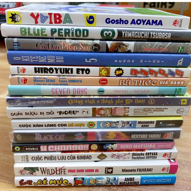 Vở đọc truyên.tranh lẻ tsubasa, yaiba, blackcat, blue period ... cũ chất lượng đọc như ảnh