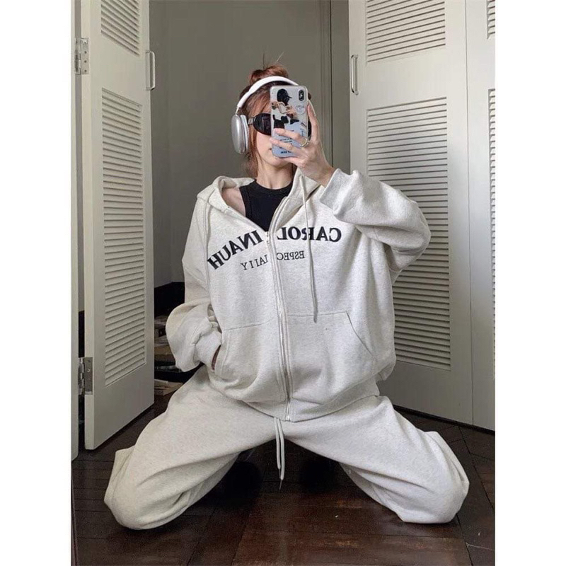 Bộ Khoác nỉ cotton Carol tay bồng H2B955