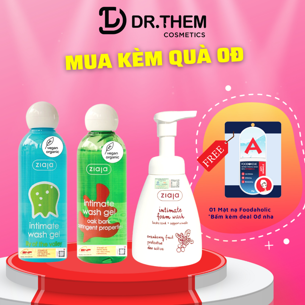 Dung Dịch Vệ Sinh Ziaja intima Hoa Lan Chuông Tươi Mới / Vỏ Sồi / Tạo Bọt Dịu 200ml - Intimate Wash Gel