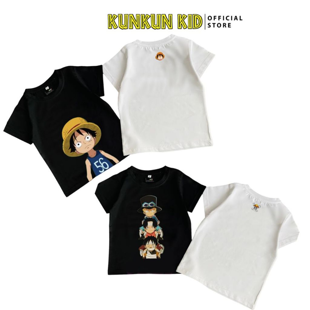 Áo bé trai cotton in 3D hình Luffy Kunkun Kid ACT0004&ACT0006 (Quần mua riêng)