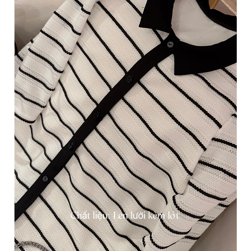 Áo sơ mi bầu kẻ dáng tay lỡ Joamom Ab155