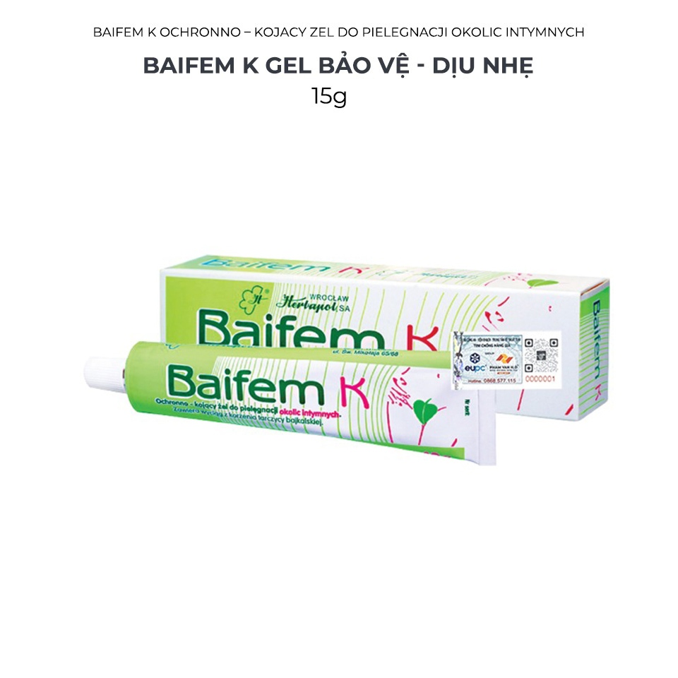 Baifem K Gel Hoàng cầm Bảo Vệ Dịu Nhẹ 15g - Herbapol Wroclaw