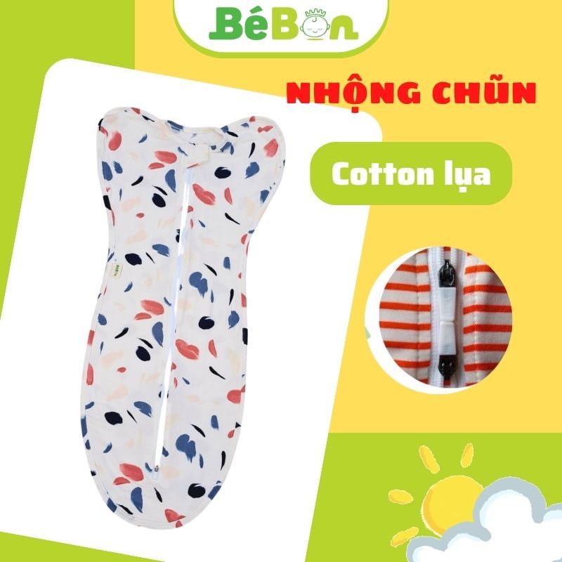 Nhộng chũn cho bé sơ sinh vải cotton giãn 4 chiều giúp bé ngủ ngon mã BB11 siêu mỏng mát