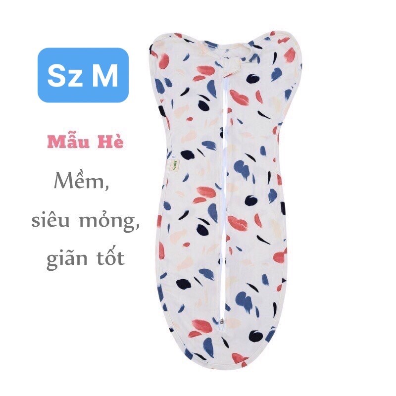 Nhộng chũn cho bé sơ sinh vải cotton giãn 4 chiều giúp bé ngủ ngon mã BB11 siêu mỏng mát
