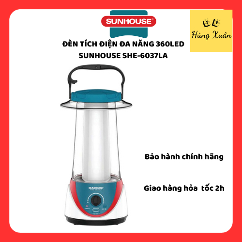 Đèn tích điện đa năng 360LED Sunhouse SHE-6037LA xanh chính hãng 