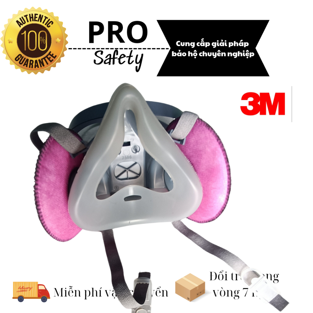 Bộ Mặt Nạ 3M7501 Chính Hãng Phòng Độc Phòng Bụi Phòng Mùi Kèm Phin Lọc DoBu Hoặc 3M6001