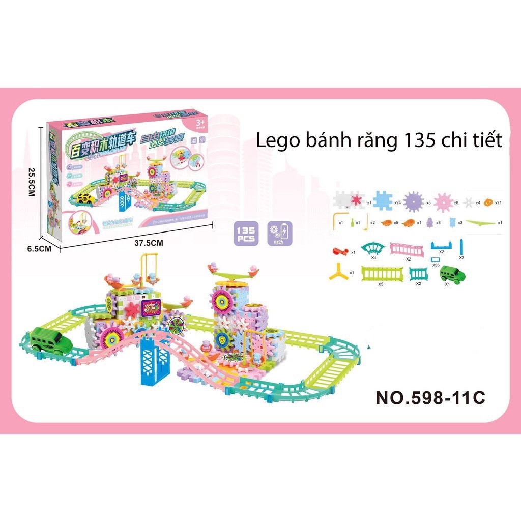 Đồ chơi lego bánh răng chuyển động 83-135-203 chi tiết cho bé