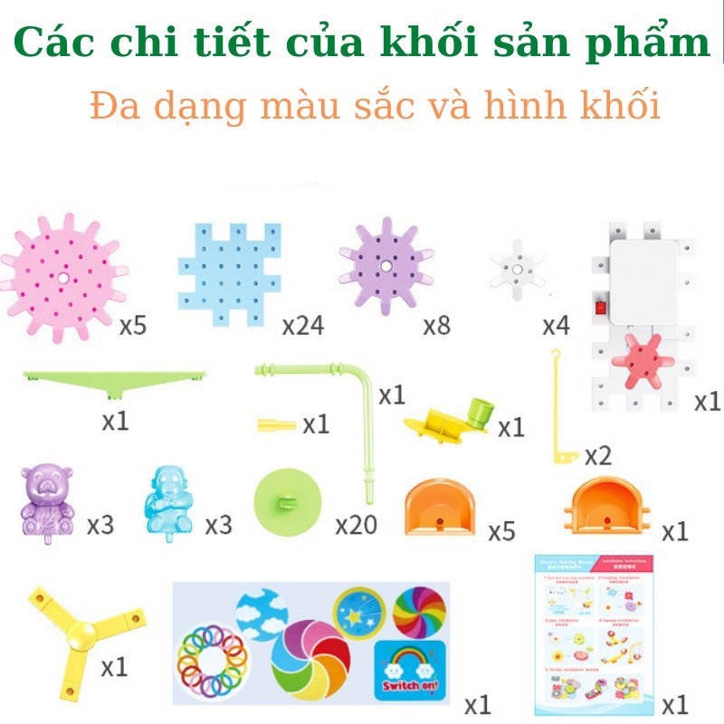 Đồ chơi lego bánh răng chuyển động 83-135-203 chi tiết cho bé
